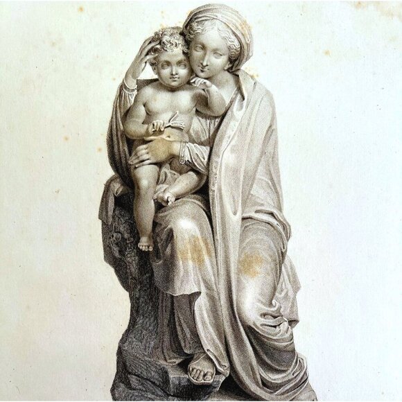 The Happy Mother With Child 1834 Engraving Westmacott Victorian Art Family DWBB3 - Picture 1 of 2